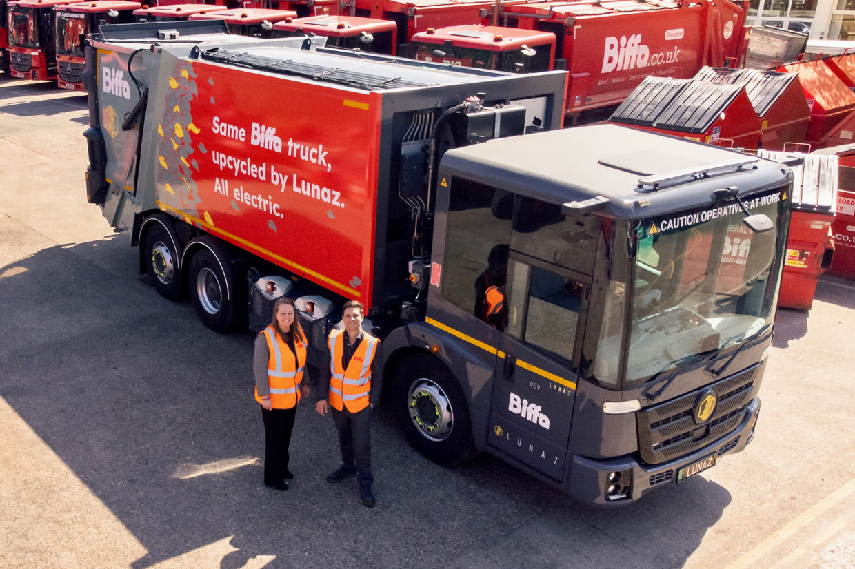 Electric bin lorry 'upcycling' firm Lunaz secures big deal with waste management giant Move